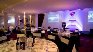 Table laid out ready for Gala dinner