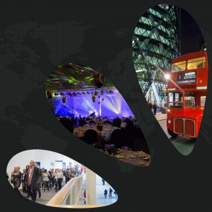 Montage of conferences and gala dinners